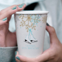 Patinage sur glace Blue Silver Gold Snowflakes Ann