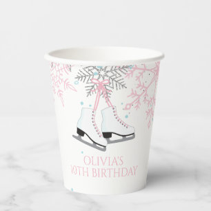 Gobelets En Papier Patinage sur glace Flèches de neige rose bleue Ann