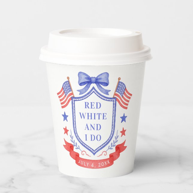 Gobelets En Papier Patriotic Red White & I Do Bridal Shower Welcome (Recto)