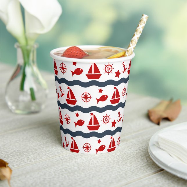 Gobelets En Papier Patterns maritimes (Insitu)