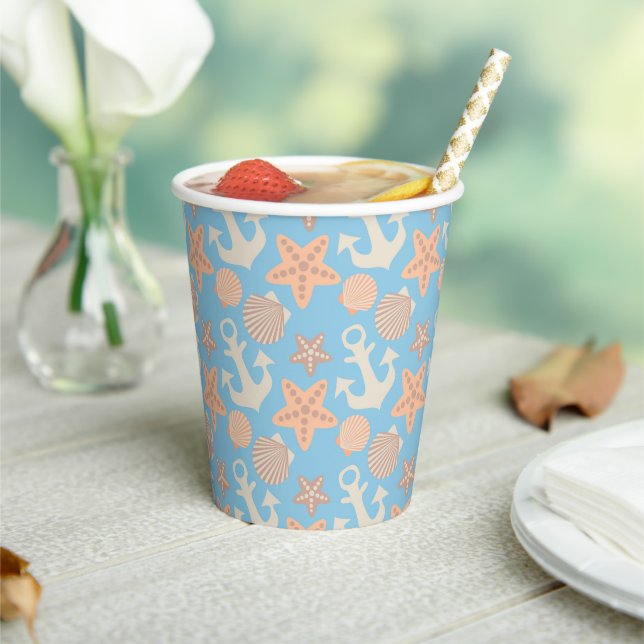 Gobelets En Papier Patterns pastel nautical (Insitu)