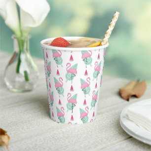 Gobelets En Papier Patters Flamingo et Watermelon Pastel