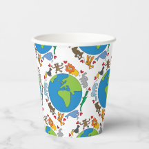 Peace And Love Cute Cartoon Animaux du monde