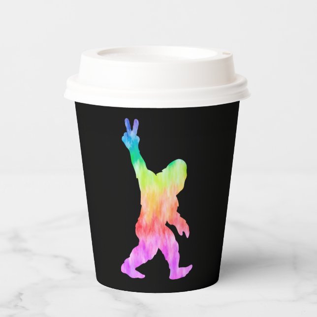 Gobelets En Papier Peace Love Bigfoot (Recto)