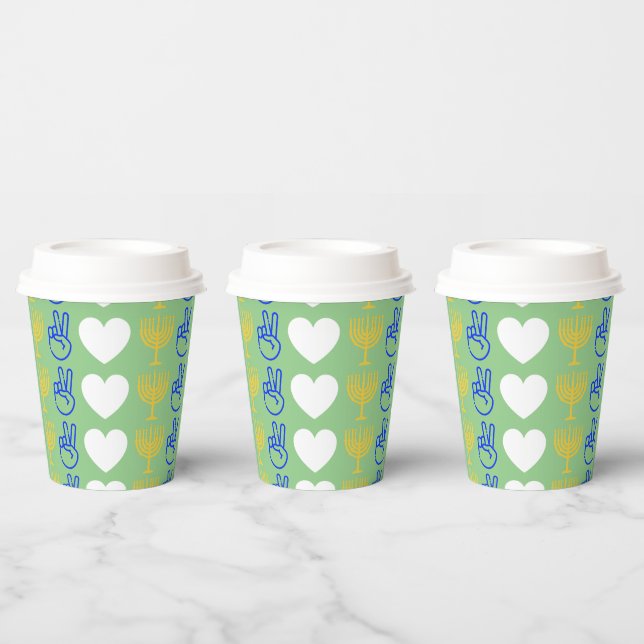 Gobelets En Papier Peace Love & Hanoukka Paper cup (Multi)