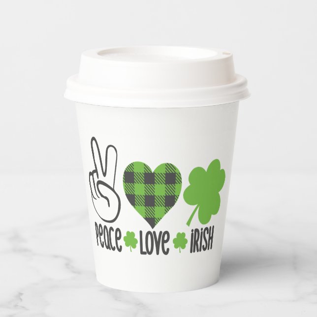 Gobelets En Papier Peace Love Irish-60682 (Recto)
