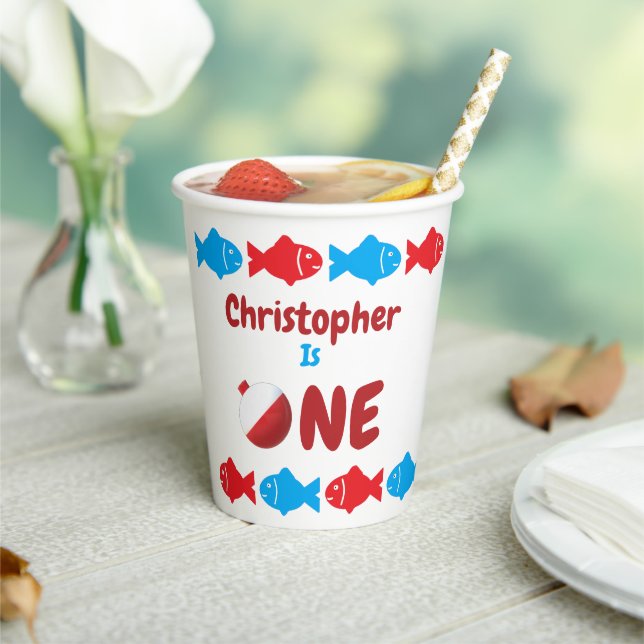 Gobelets En Papier Pêche 1er anniversaire (Insitu)