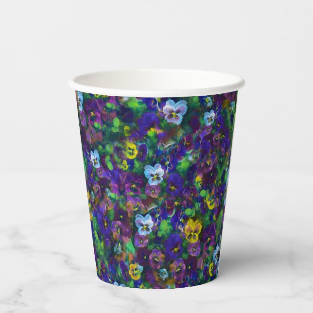 Gobelets En Papier Pensées [violettes] tasses (Verso)