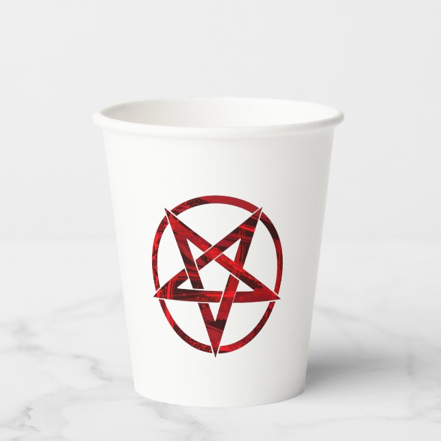Gobelets En Papier Pentagramme du Diable Rouge (Recto)