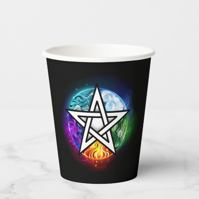 Gobelets En Papier pentagramme du Wiccan (Recto)