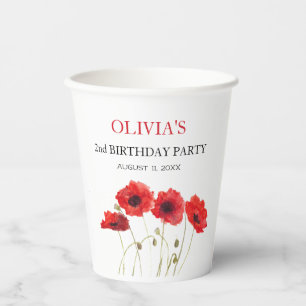 Gobelets En Papier Pépites de fête du 2e anniversaire Baby Girl