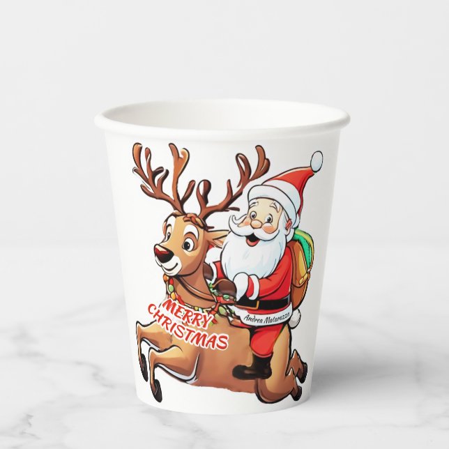 Gobelets En Papier Père Noël (Recto)
