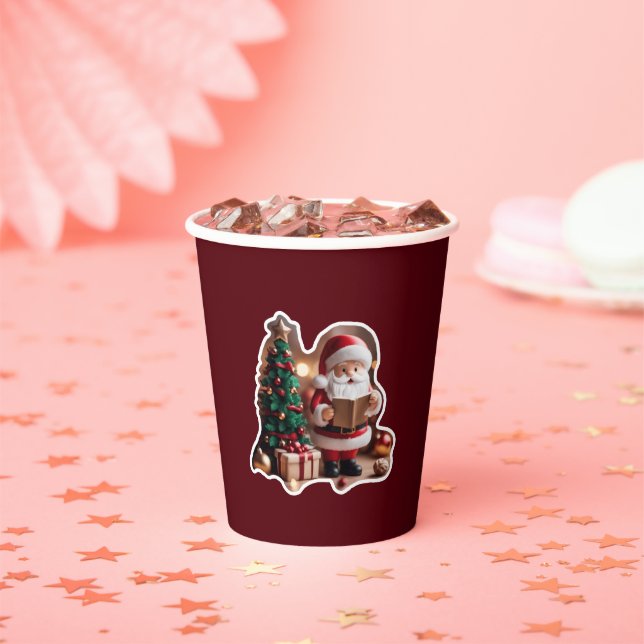 Gobelets En Papier Père Noël avec sapin en 3D -  (Insitu)