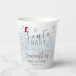 Gobelets En Papier Père Noël Baby Christmas Boy Baby shower<br><div class="desc">Calligraphie adorable avec flocons de neige,  coupe en papier baby shower sur le thème de l'hiver. Facile à personnaliser avec vos détails. Vérifiez la collection pour rechercher les éléments correspondants comme cartes de boîtier.</div>