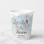 Gobelets En Papier Père Noël Baby Christmas Boy Baby shower<br><div class="desc">Calligraphie adorable avec des flocons de neige,  invitation à la douche pour bébé sur le thème de l'hiver. Facile à personnaliser avec vos détails. Vérifiez la collection pour rechercher les éléments correspondants comme cartes de boîtier.</div>