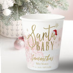 Gobelets En Papier Père Noël Baby Christmas Girl Baby shower<br><div class="desc">Calligraphie adorable avec des flocons de neige,  invitation à la douche pour bébé sur le thème de l'hiver. Facile à personnaliser avec vos détails. Vérifiez la collection pour rechercher les éléments correspondants comme cartes de boîtier.</div>