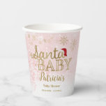 Gobelets En Papier Père Noël Baby Christmas Girl Baby shower tasses e<br><div class="desc">Calligraphie adorable avec des flocons de neige,  invitation à la douche pour bébé sur le thème de l'hiver. Facile à personnaliser avec vos détails. Vérifiez la collection pour rechercher les éléments correspondants comme cartes de boîtier.</div>