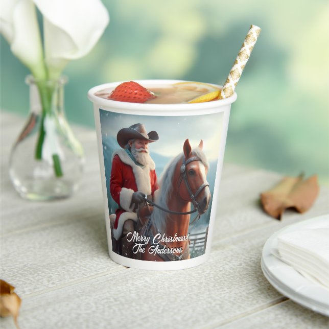 Gobelets En Papier Père Noël équitation Noël occidental (Insitu)