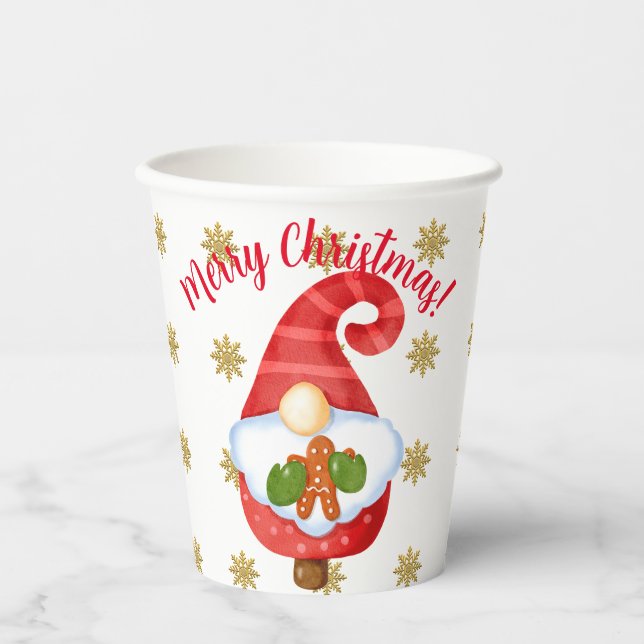Gobelets En Papier Père Noël Gnome (Recto)