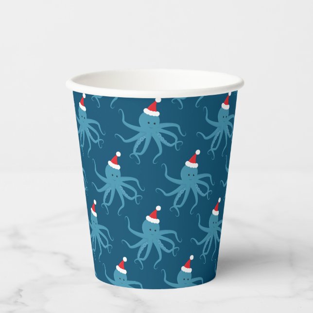 Gobelets En Papier Père Noël Octopus Noël (Recto)