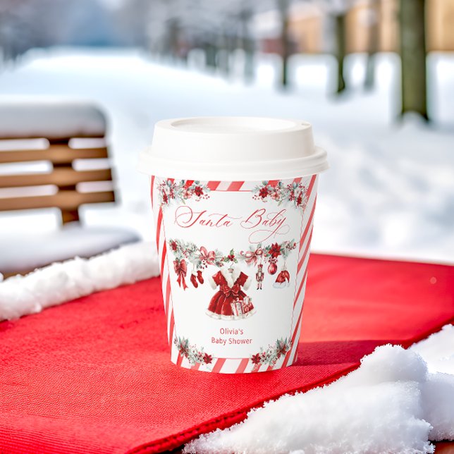 Gobelets En Papier Père Noël Vêtements bébé Baby shower fille (Créateur téléchargé)