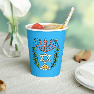 Gobelets En Papier Persian Magen David Menorah