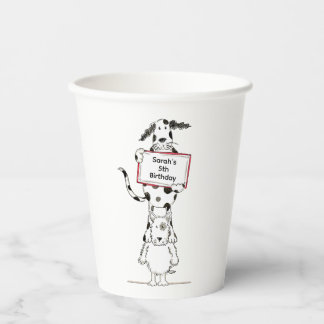 Gobelets En Papier Personalised Cute Dog Acrobats Birthday