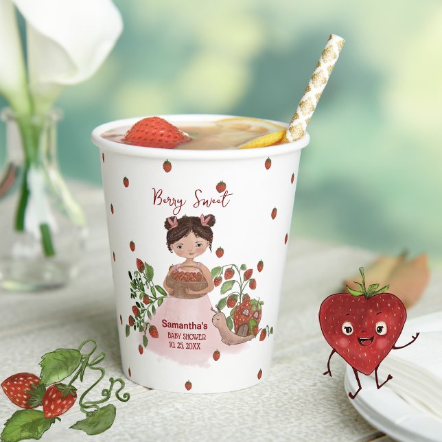 Gobelets En Papier Personalized Berry Sweet Baby Shower Disposable  (Personalized Berry Sweet Baby Shower Disposable Paper Cups)