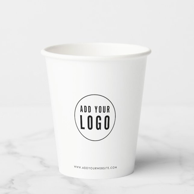 Gobelets En Papier Personalized Business Add Logo Modern Minimalist (Recto)