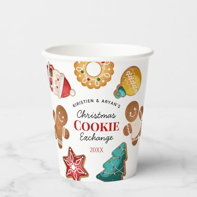 Gobelets En Papier Personalized Christmas Cookie Exchange Gingerbread (Recto)