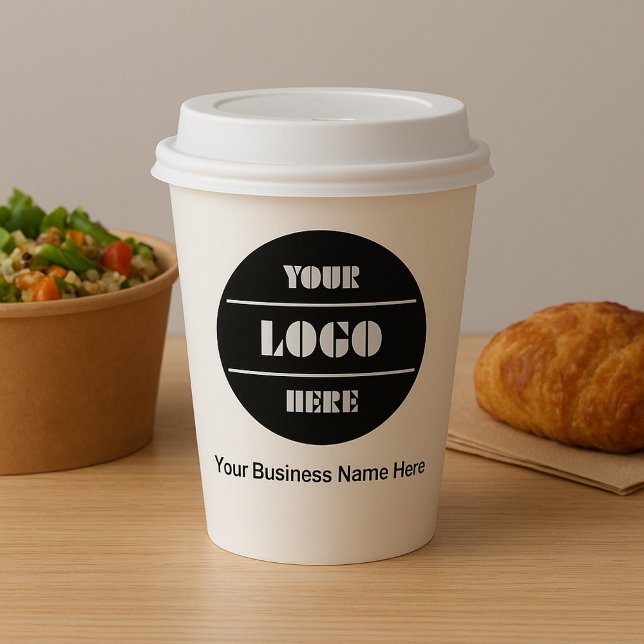 Gobelets En Papier Personalized Company Logo Promotional Paper Cup (Customizable Logo Paper Cup)