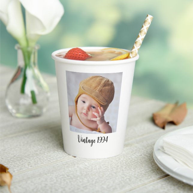 Gobelets En Papier Personnalisé anniversaire de fête photo cadeaux dé (Insitu)