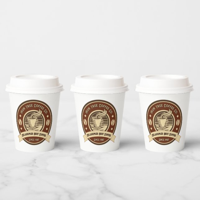 Gobelets En Papier Personnaliser la devanture rustique de café généri (Multi)