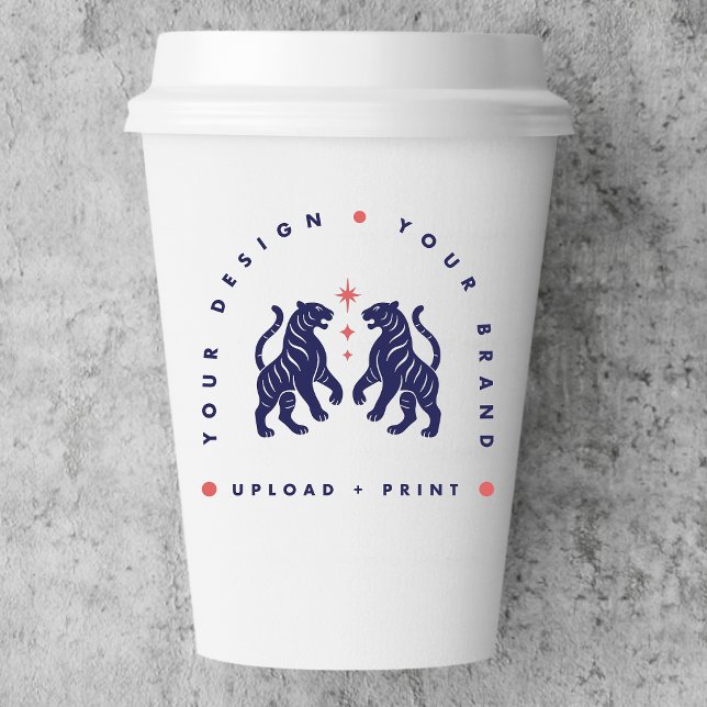 Gobelets en papier personnalisés 250ml | Gobelets  (Upload your artwork and turn these paper cups into custom merch, branding, or sleek event drinkware)