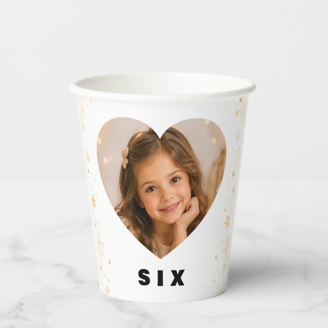 Gobelets en Papier Personnalisés Fille 6 Ans (Recto)