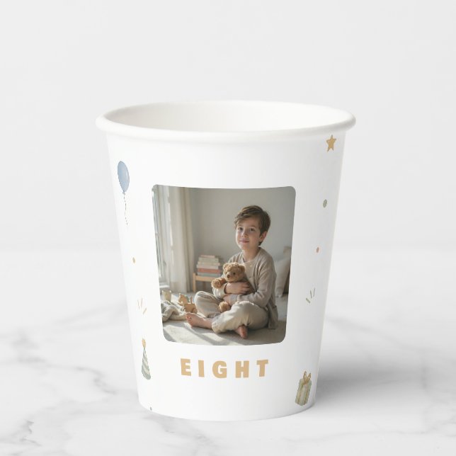 Gobelets en papier personnalisés pour le 8e annive (Recto)