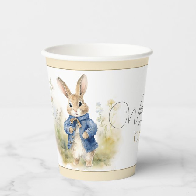 Gobelets En Papier Peter Le Rabbit Aquarelle Anniversaire (Recto)