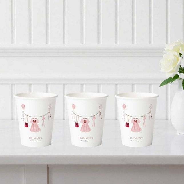 Gobelets En Papier Petit Baby shower amoureux Valentine Custom (Créateur téléchargé)