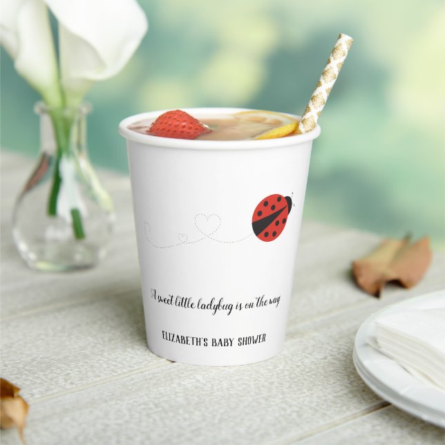 Gobelets En Papier Petit baby shower de coccinelle doux (Insitu)