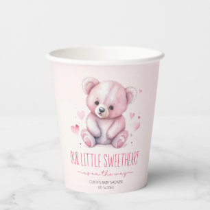 Gobelets En Papier Petit Baby shower d'ours d'aquarelle doux