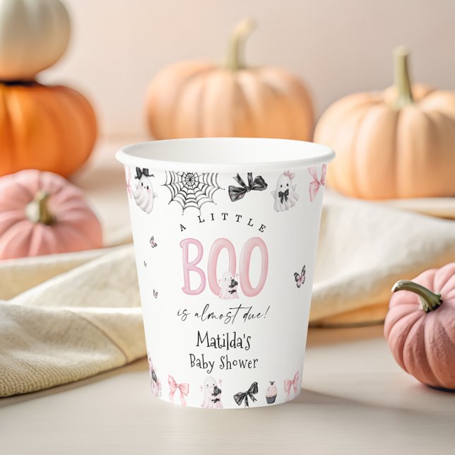 Gobelets En Papier Petit Baby shower fille d'Halloween Boo (Créateur téléchargé)