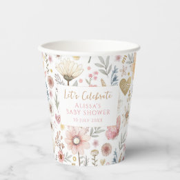 Gobelets En Papier Petit Baby shower Floral Fleur sauvage