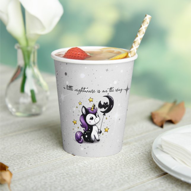 Gobelets En Papier Petit Baby shower Unicorn (Insitu)