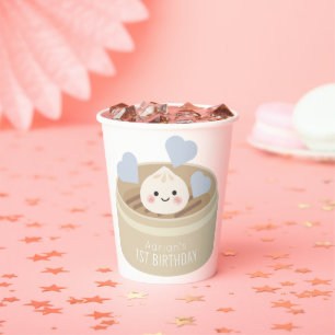 Gobelets En Papier Petit Bleu Dumpling Boy Anniversaire