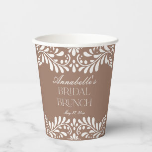 Gobelets En Papier Petit déjeuner de mariage Mocha Brown Talavera Fie