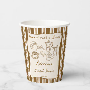 Gobelets En Papier Petit-déjeuner tardif avec la mariée rétro café do