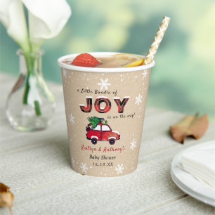 Gobelets En Papier Petit paquet de joie   Baby shower de Noël