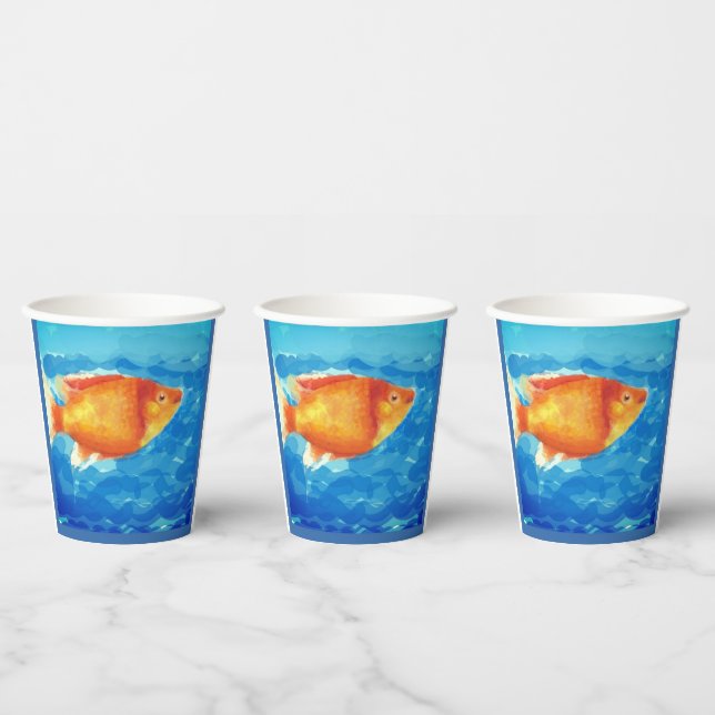 Gobelets En Papier Petit poisson orange (Multi)