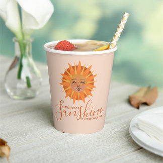 Gobelets En Papier Petit rayon de soleil Baby shower d'aquarelle