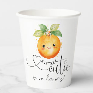 Gobelets En Papier Petite Douce Orange Citron Fête de Naissance Bébé
